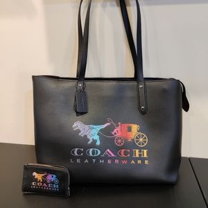Coach Rexy and Carriage Tote with matching wallet